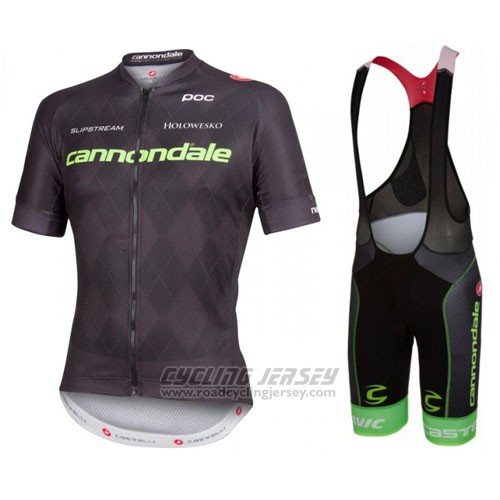 2016 Cycling Jersey Cannondale Black Short Sleeve and Bib Short